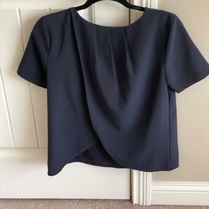 Banana Republic Open Back Navy Blouse